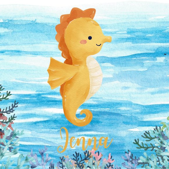 Custom Sea Animal Name Art For Baby and Children's Room 8x10 Canvas or Print - Picture 9 of 12